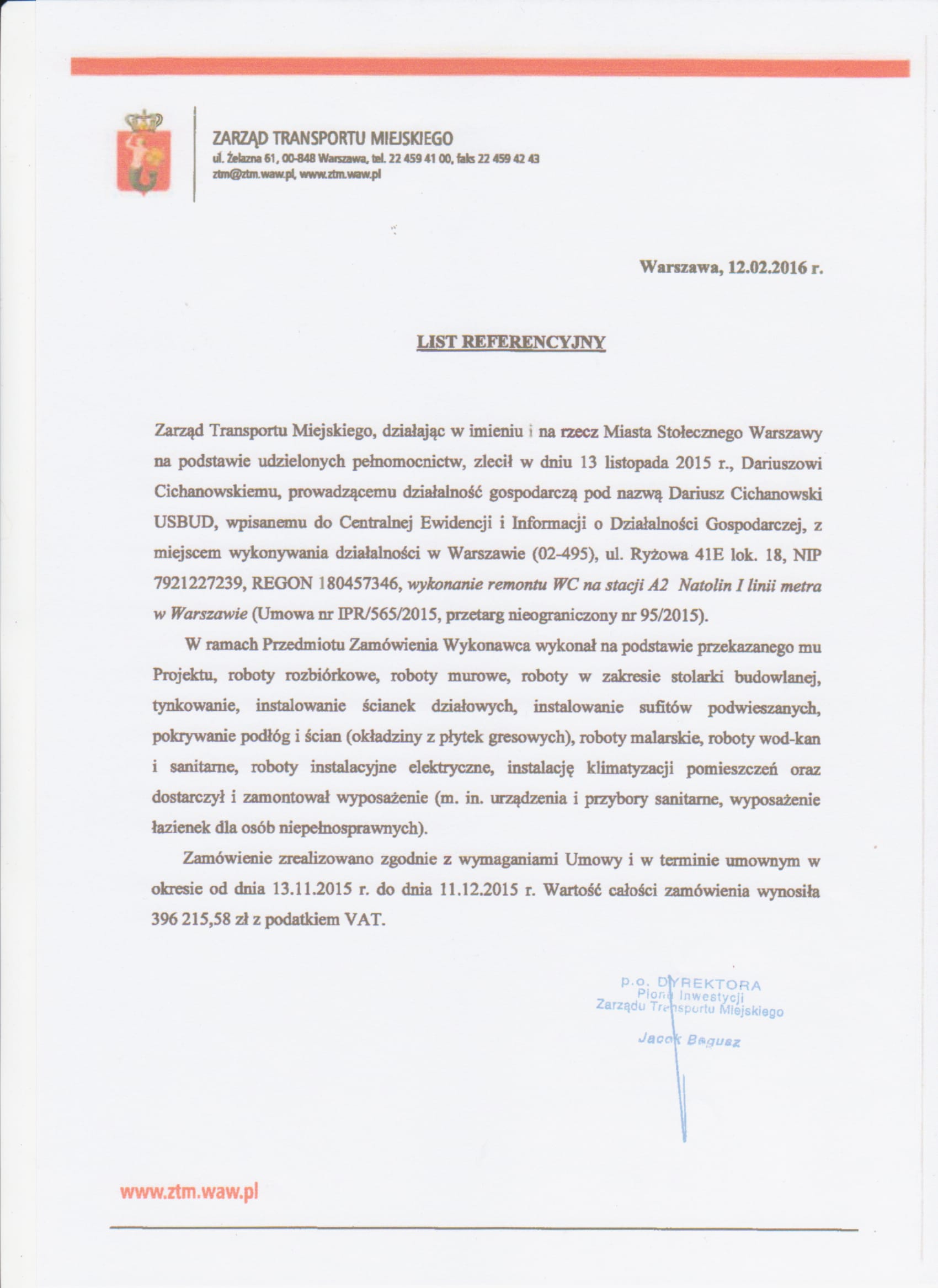 ZTM - 	Remont pomieszczeń toalet na stacji metra Natolin w Warszawie